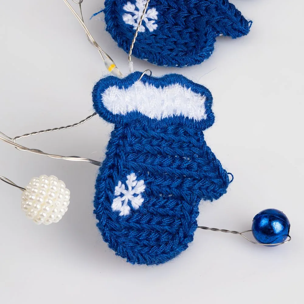 Гирлянда Merry Mittens, синяя фото 5