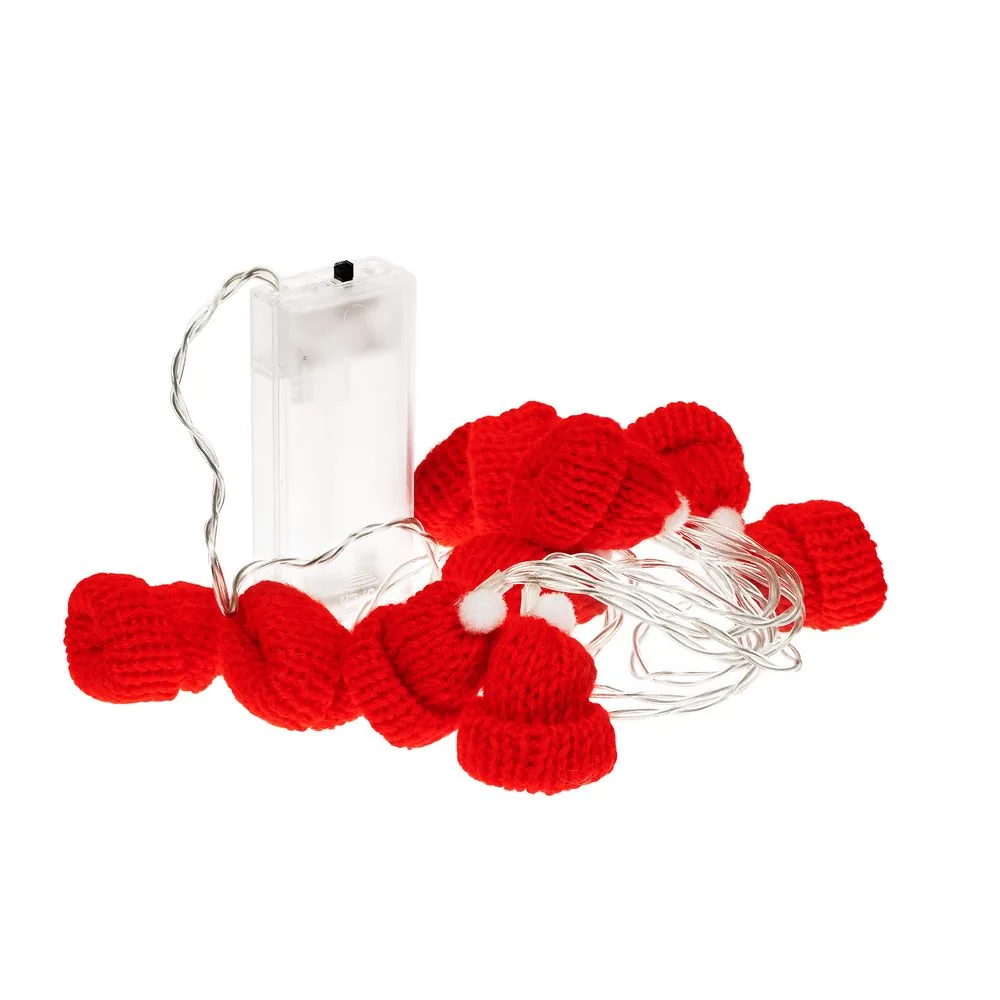 Гирлянда Cosy Poms, красная фото 6