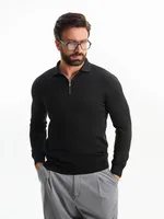 Рубашка поло мужская с длинным рукавом Terrazzo, черная, размер 2XL/3XL фото 2