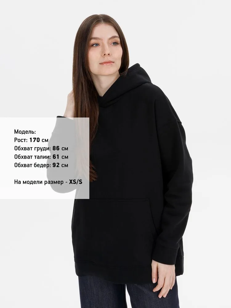 Худи оверсайз унисекс Snuggie, черное, размер M/L фото 10
