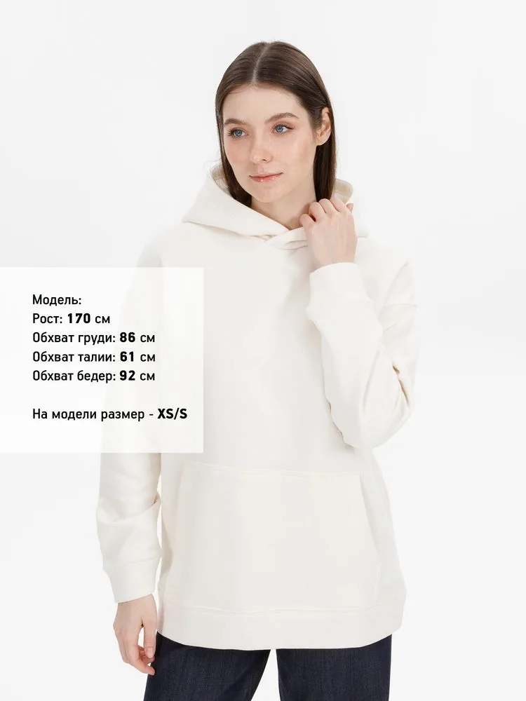 Худи оверсайз унисекс Snuggie, молочно-белое, размер XS/S фото 7