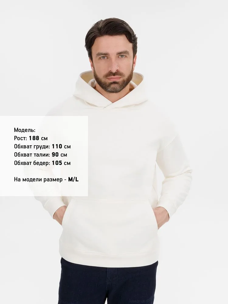 Худи оверсайз унисекс Snuggie, молочно-белое, размер XS/S фото 11