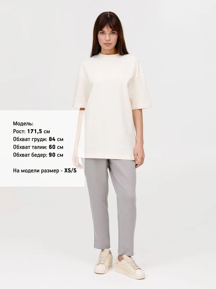 Футболка оверсайз унисекс Sideline, молочно-белая, размер XS/S фото 12