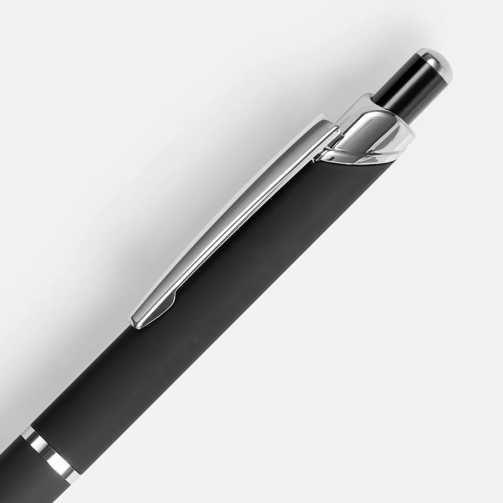 Ручка шариковая Chromos Soft Touch, черная фото 4