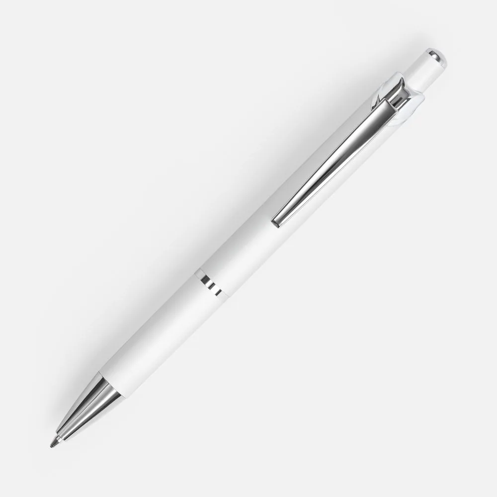 Ручка шариковая Chromos Soft Touch, белая фото 3