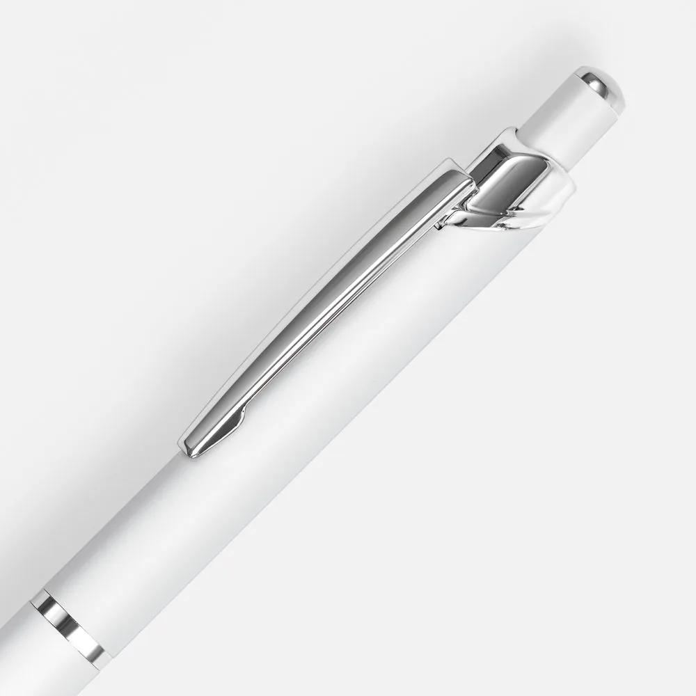 Ручка шариковая Chromos Soft Touch, белая фото 4