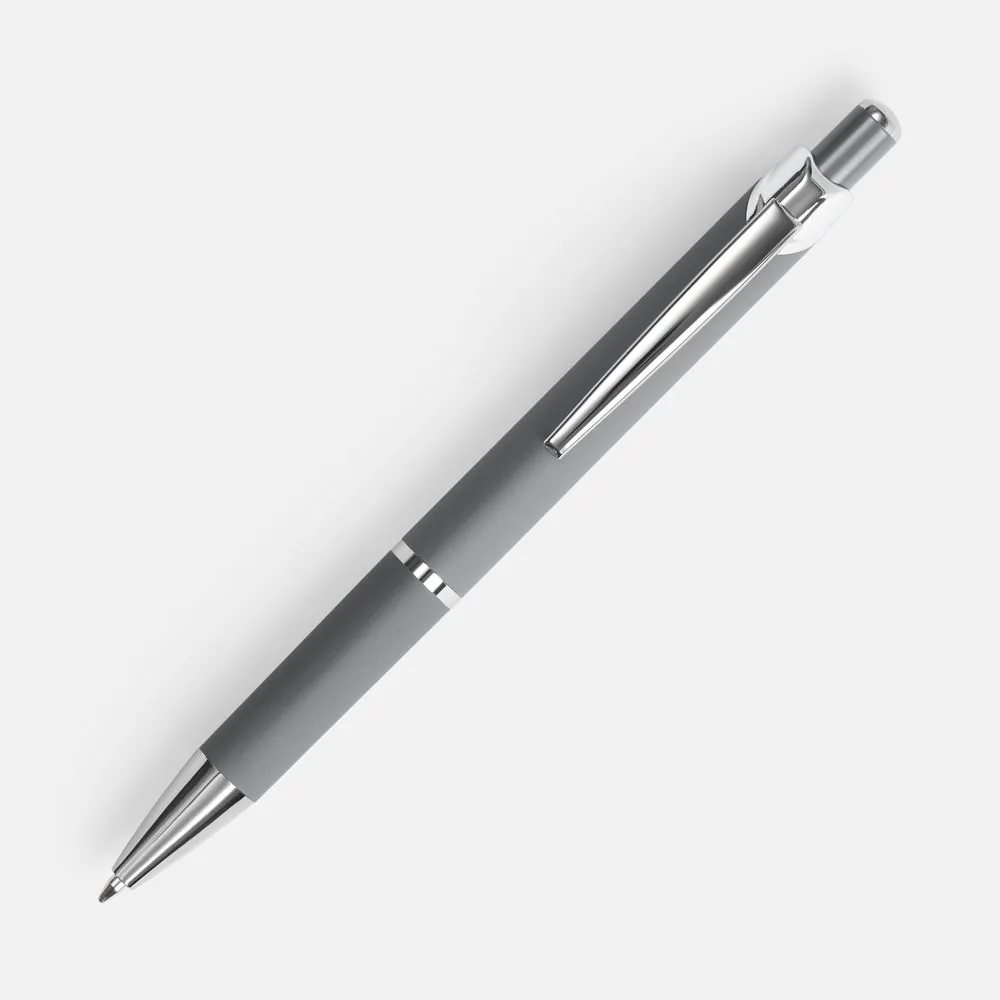 Ручка шариковая Chromos Soft Touch, серая фото 3