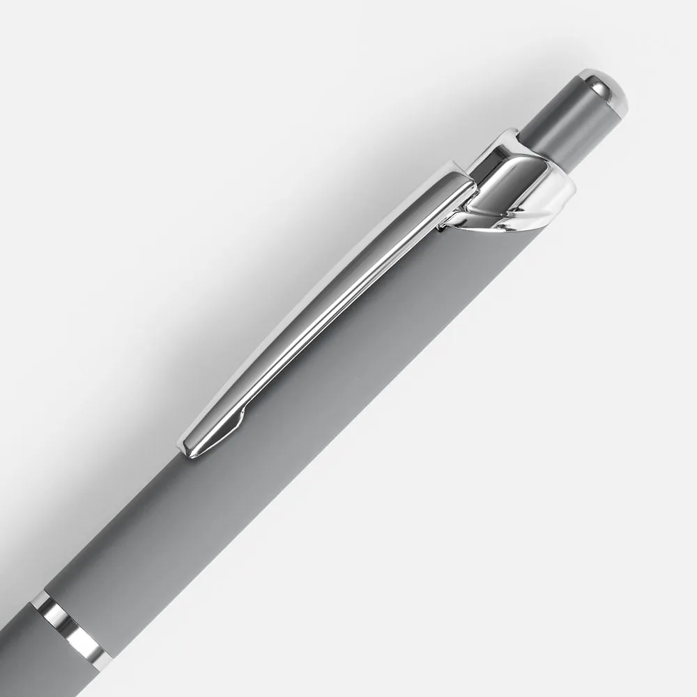 Ручка шариковая Chromos Soft Touch, серая фото 4