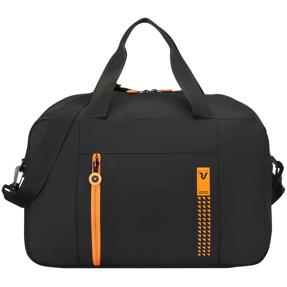 Сумка дорожная Compact Neon, черная с оранжевым фото 3