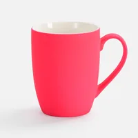 Кружка Good Morning с покрытием софт-тач, ver.2, ярко-розовая (фуксия) фото 2