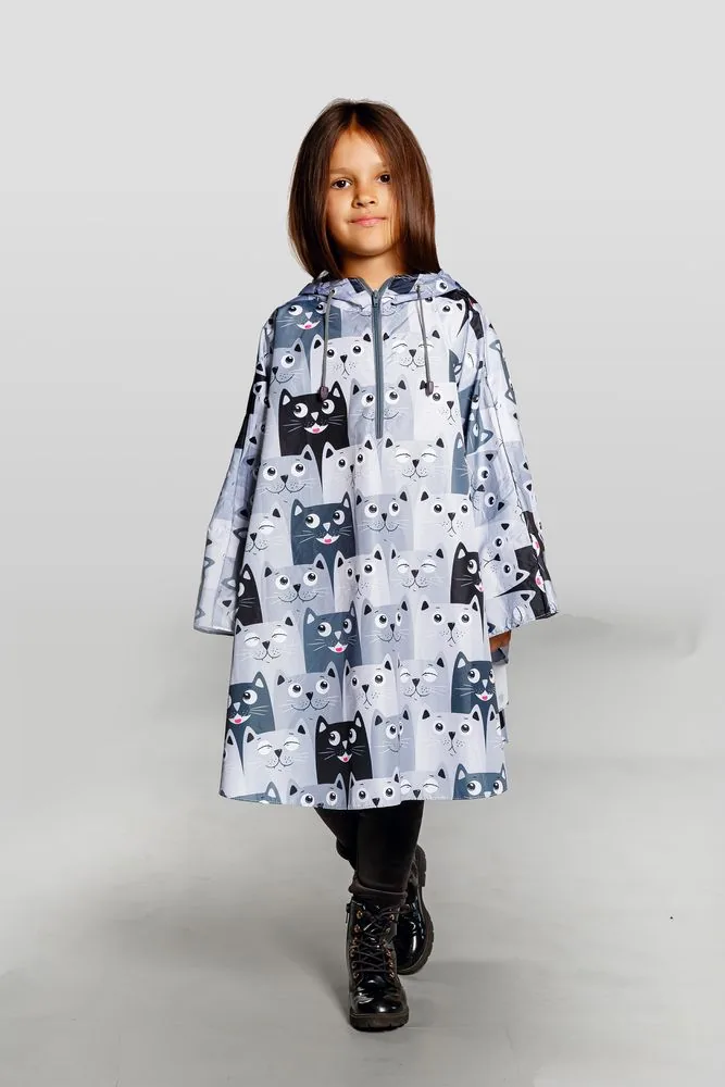 Дождевик-пончо детский AquaStop Kids на заказ, разноцветный,6-8 лет
