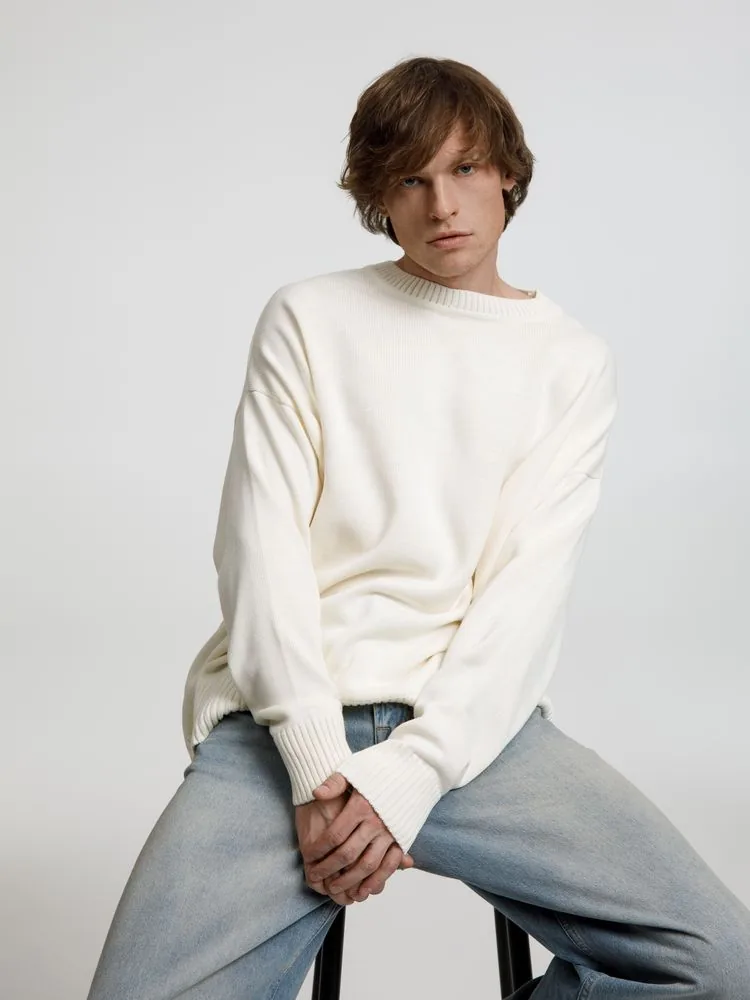 Джемпер оверсайз унисекс Stated в сумке, белый (молочный), размер L/XL фото 8