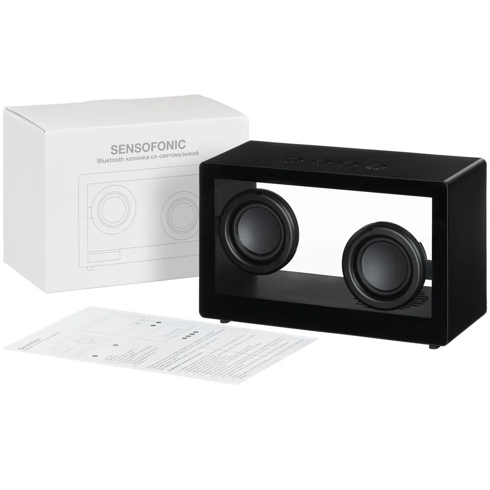 Bluetooth-колонка со светомузыкой Sensofonic, черная фото 11