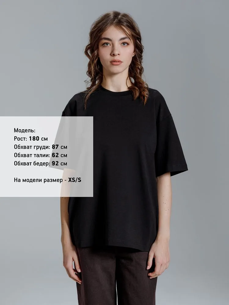 Футболка оверсайз Kangas, черная, XS/S фото 10