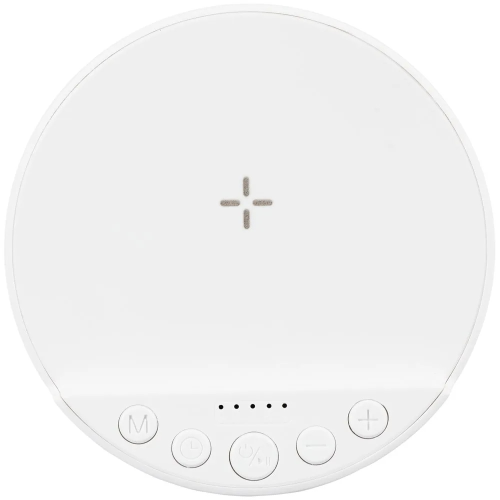 Bluetooth-колонка с беспроводной зарядкой relaxTime, белая фото 5