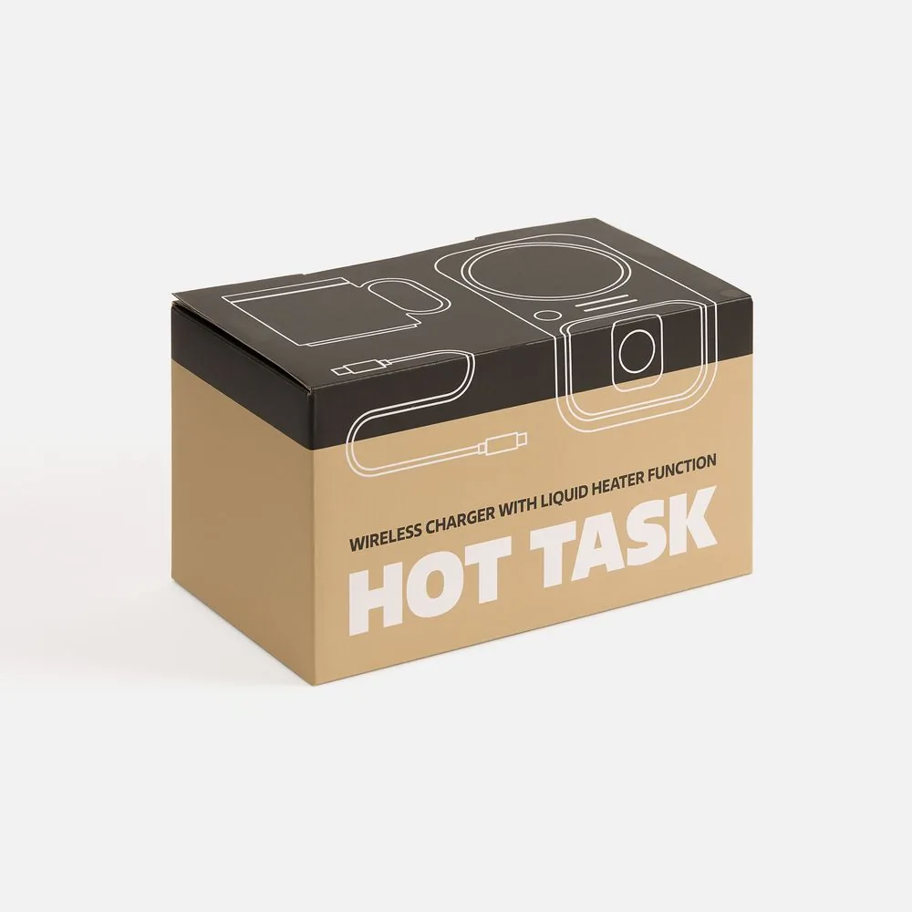 Беспроводное зарядное устройство с подогревом кружки Hot Task, черное фото 13
