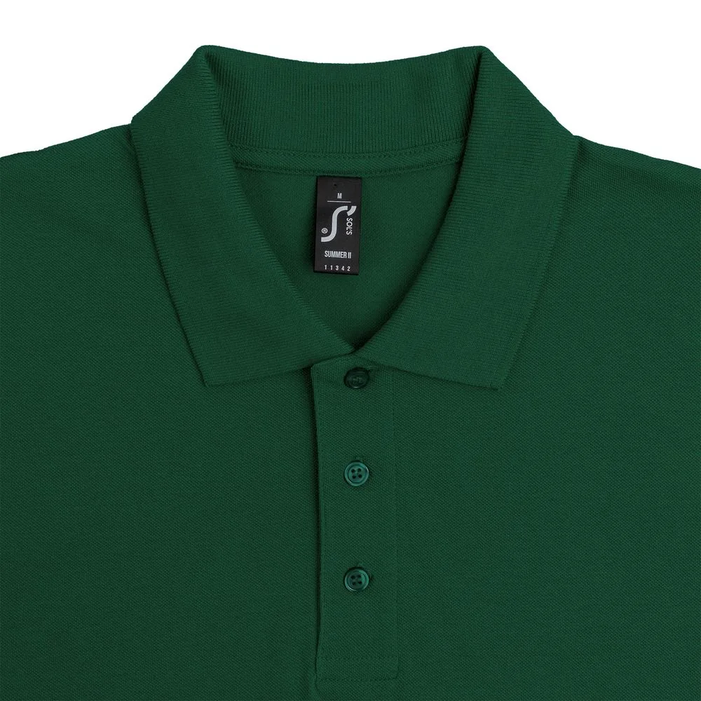 Рубашка поло мужская Summer 170 темно-зеленая, размер S фото 4