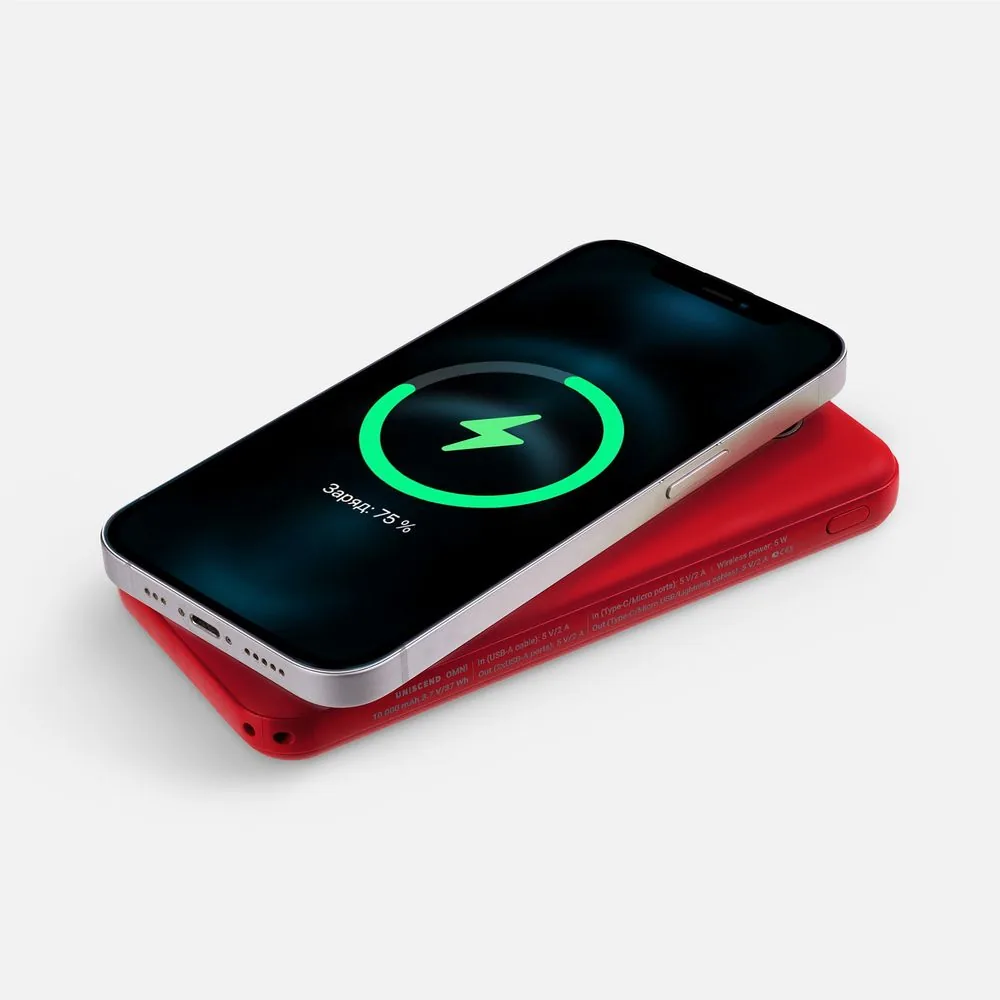 Аккумулятор Omni Qi 10000 мАч, ver.2, красный фото 9