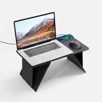 Складной стол для ноутбука с беспроводной зарядкой Kickstand Table, серый фото 2