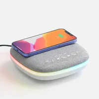 Bluetooth-колонка с беспроводной зарядкой и подсветкой Terrafonic, серая фото 2