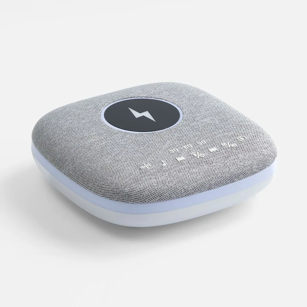 Bluetooth-колонка с беспроводной зарядкой и подсветкой Terrafonic, серая фото 3