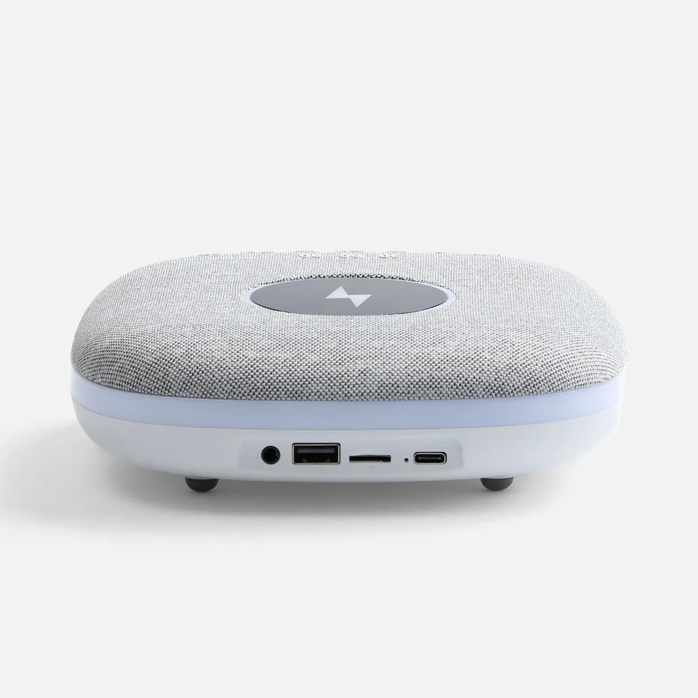 Bluetooth-колонка с беспроводной зарядкой и подсветкой Terrafonic, серая фото 5