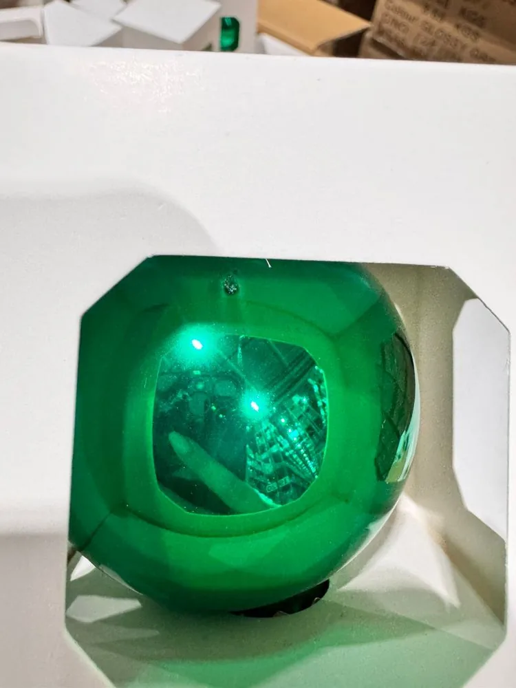 Оформительский шар Finery, 10 см, глянцевый зеленый фото 6