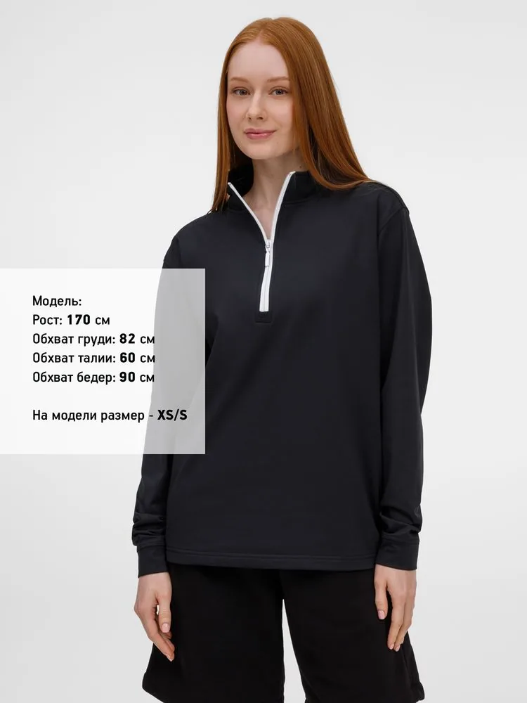 Свитшот на молнии из бифлекса Morfiss, черный, размер M/L фото 12