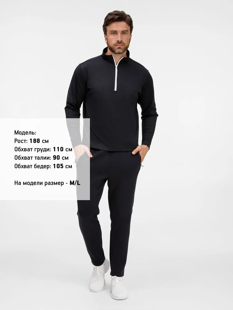 Свитшот на молнии из бифлекса Morfiss, черный, размер XL/XXL фото 10