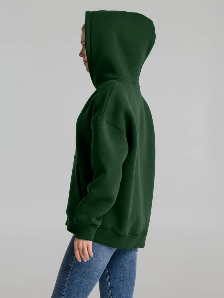 Худи Kulonga Oversize, темно-зеленое, размер 3XL/4XL фото 9