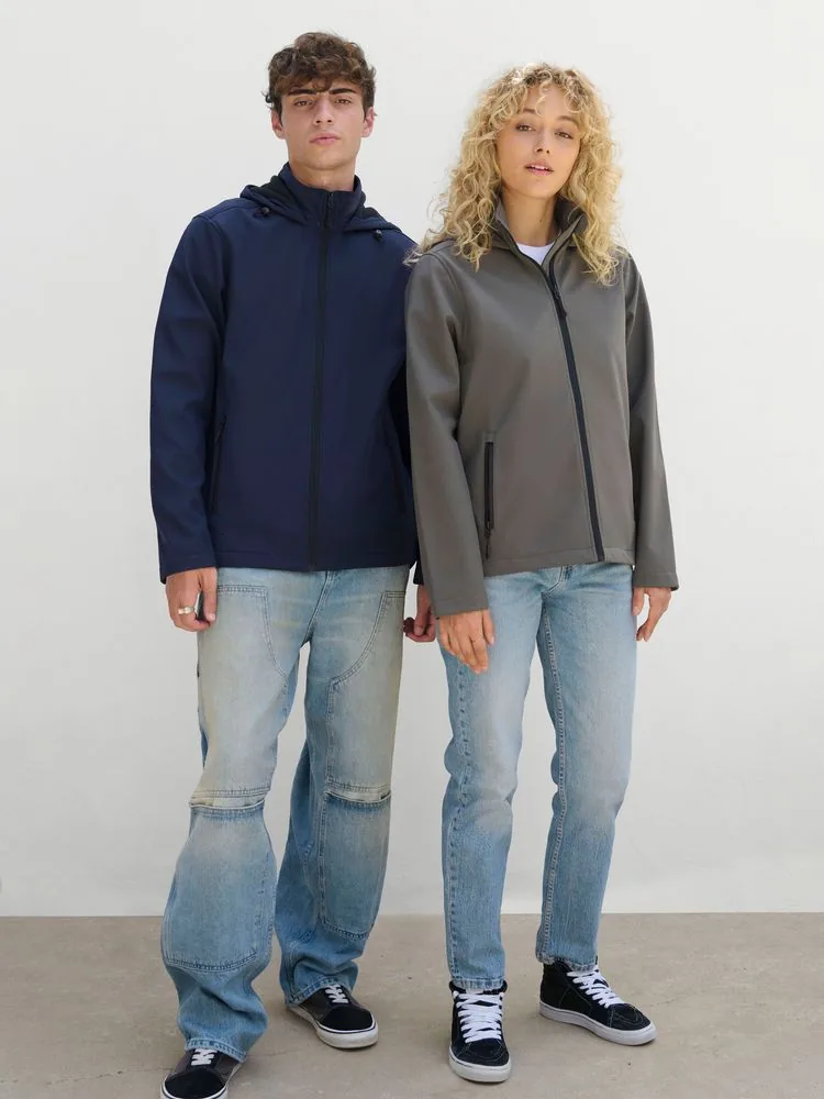 Куртка софтшелл с капюшоном женская Race Women, темно-серая, размер L фото 8