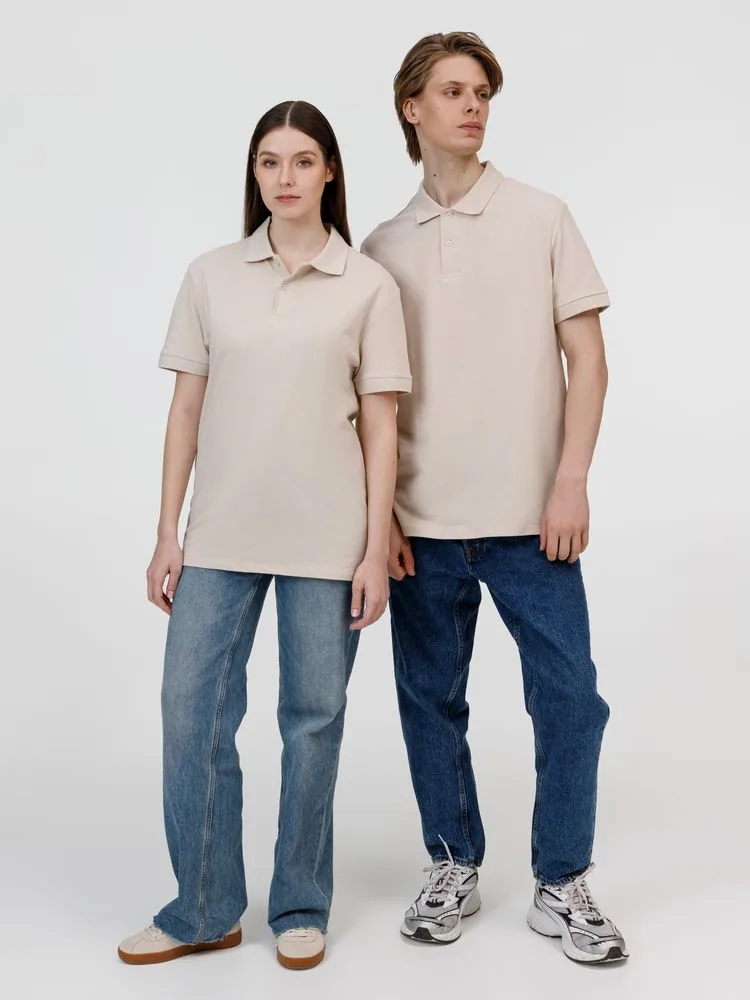 Рубашка поло унисекс Pacific, бежевая (льняная), размер S фото 14