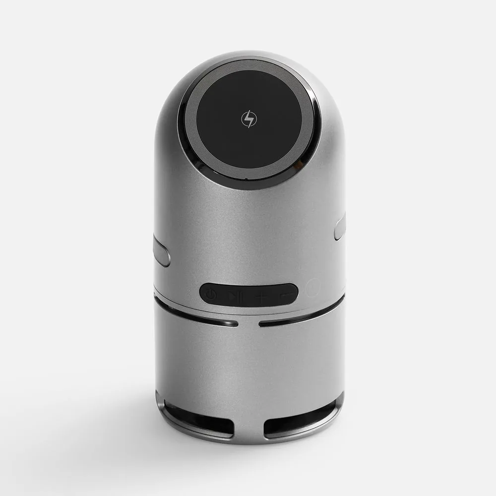 Bluetooth-колонка с беспроводной зарядкой Droid, серая фото 4