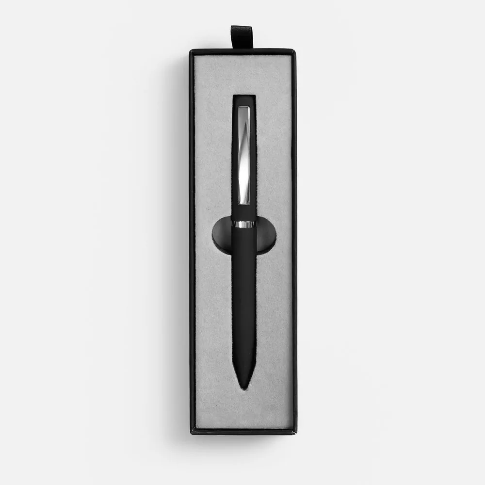 Ручка шариковая Bolt Soft Touch в футляре, черная фото 3