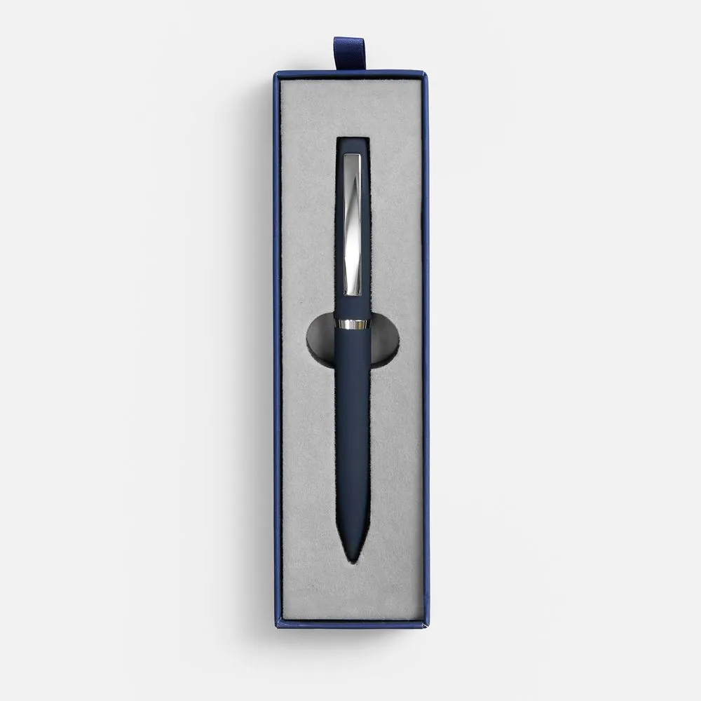 Ручка шариковая Bolt Soft Touch в футляре, синяя фото 3