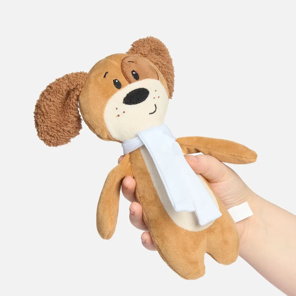 Мягкая игрушка Beastie Toys, собачка с белым шарфом фото 3