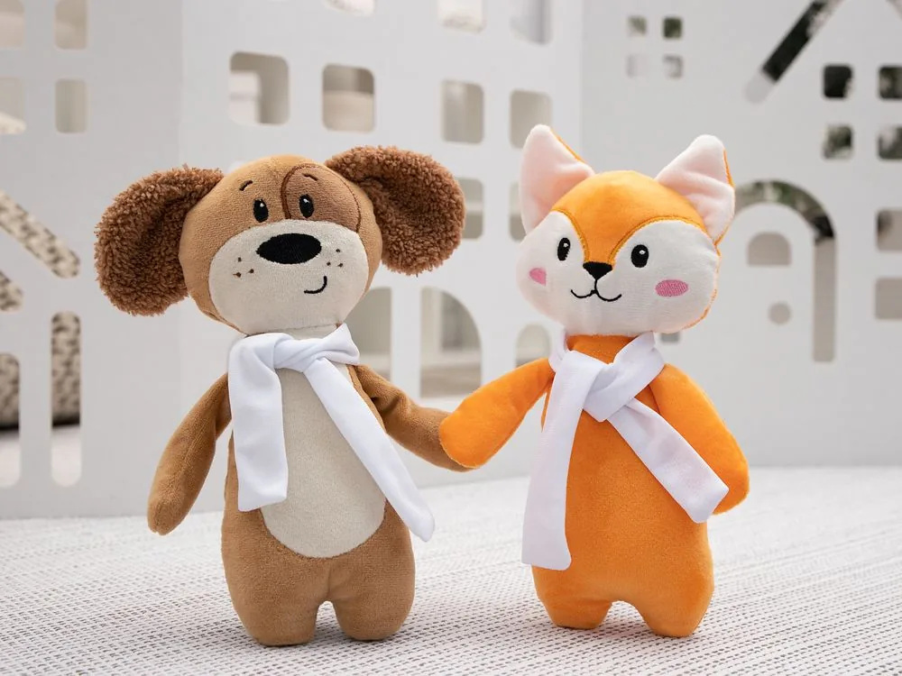 Мягкая игрушка Beastie Toys, собачка с белым шарфом фото 6