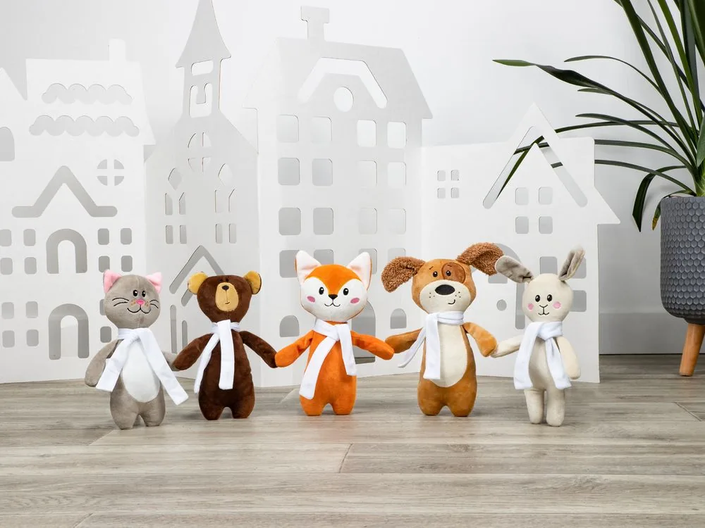 Мягкая игрушка Beastie Toys, собачка с белым шарфом фото 9