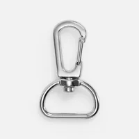Застежка-карабин Snap hook, M, серебристая (хром) фото 2