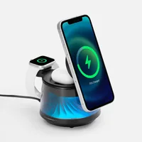 Bluetooth-колонка с подсветкой и беспроводной зарядкой Quantium, черная фото 2