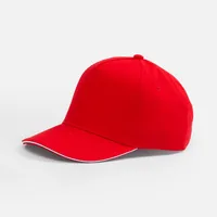 Бейсболка Classic 2.0, красная с белым кантом фото 2