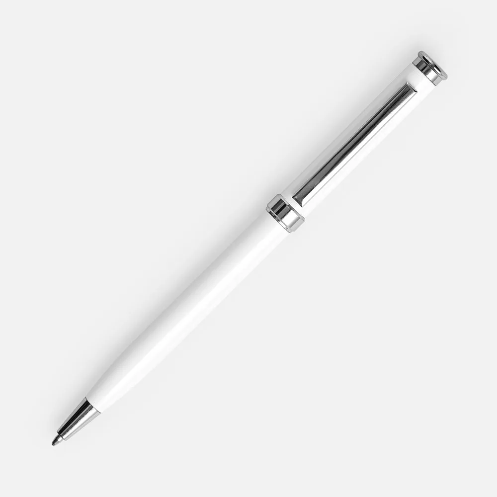 Ручка шариковая Finn Chrome, белая фото 3