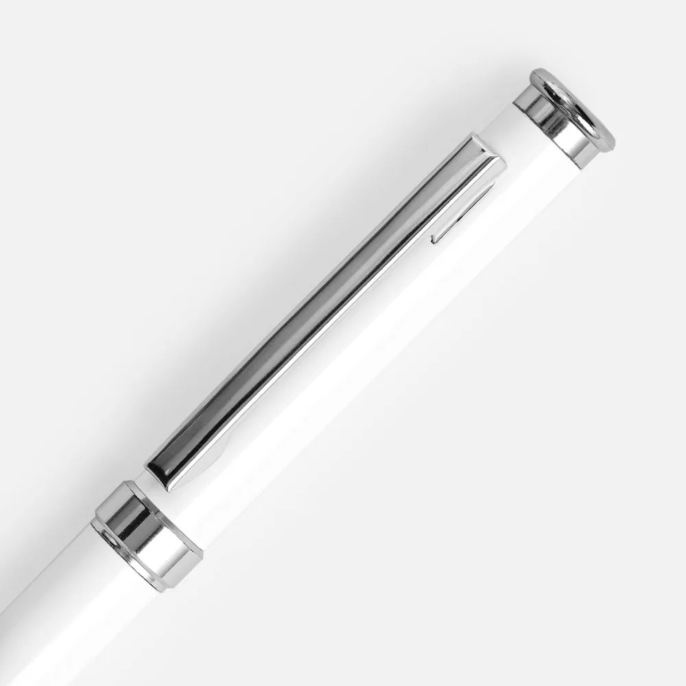 Ручка шариковая Finn Chrome, белая фото 4