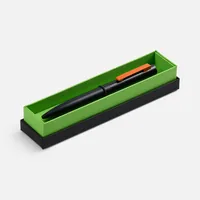 Ручка шариковая Inkolor в футляре, черная с оранжевым фото 2