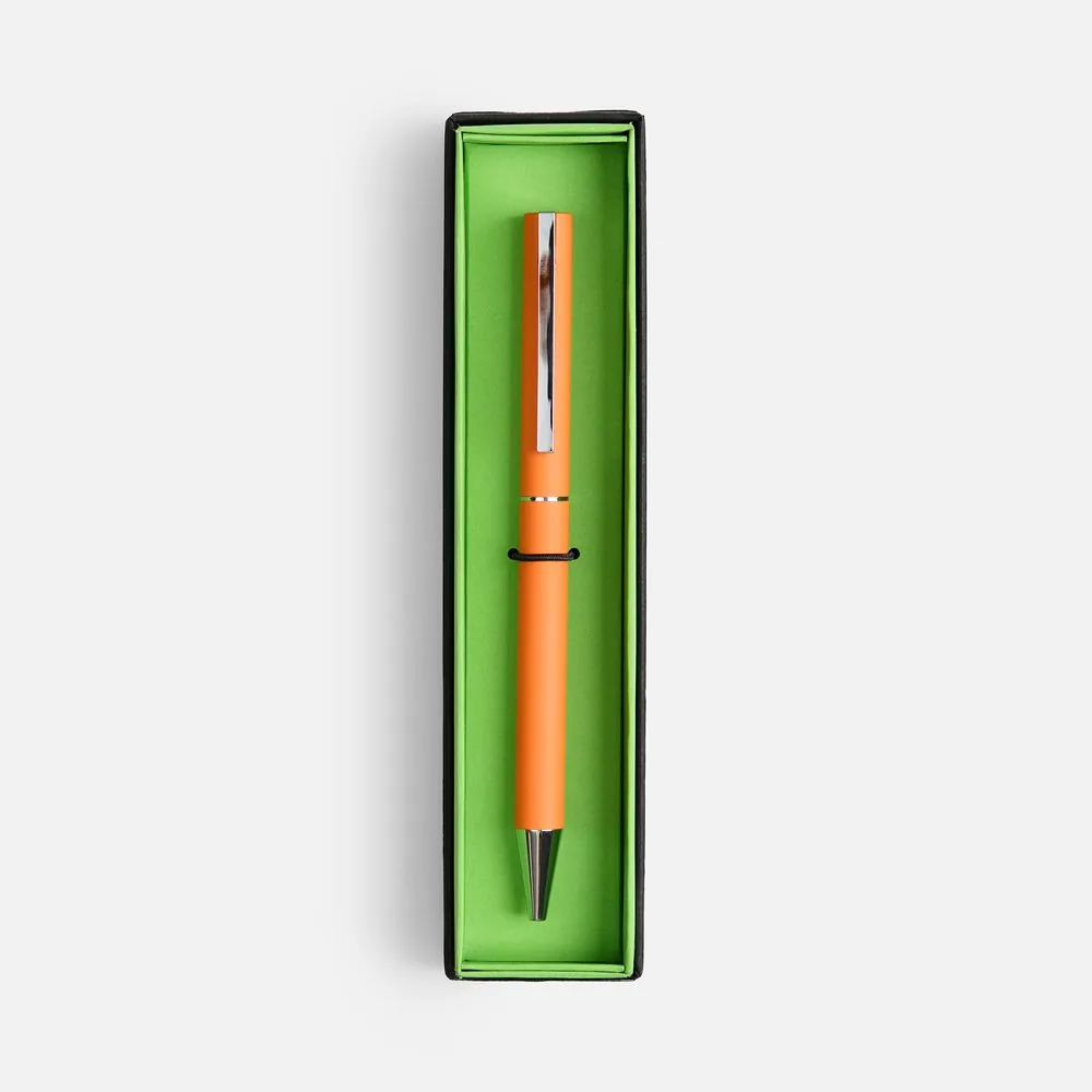 Ручка шариковая Blade Soft Touch в футляре, оранжевая фото 3