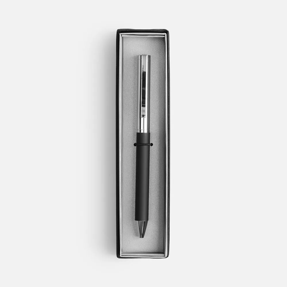 Ручка шариковая Eyeshot Soft Touch в футляре, черная фото 3