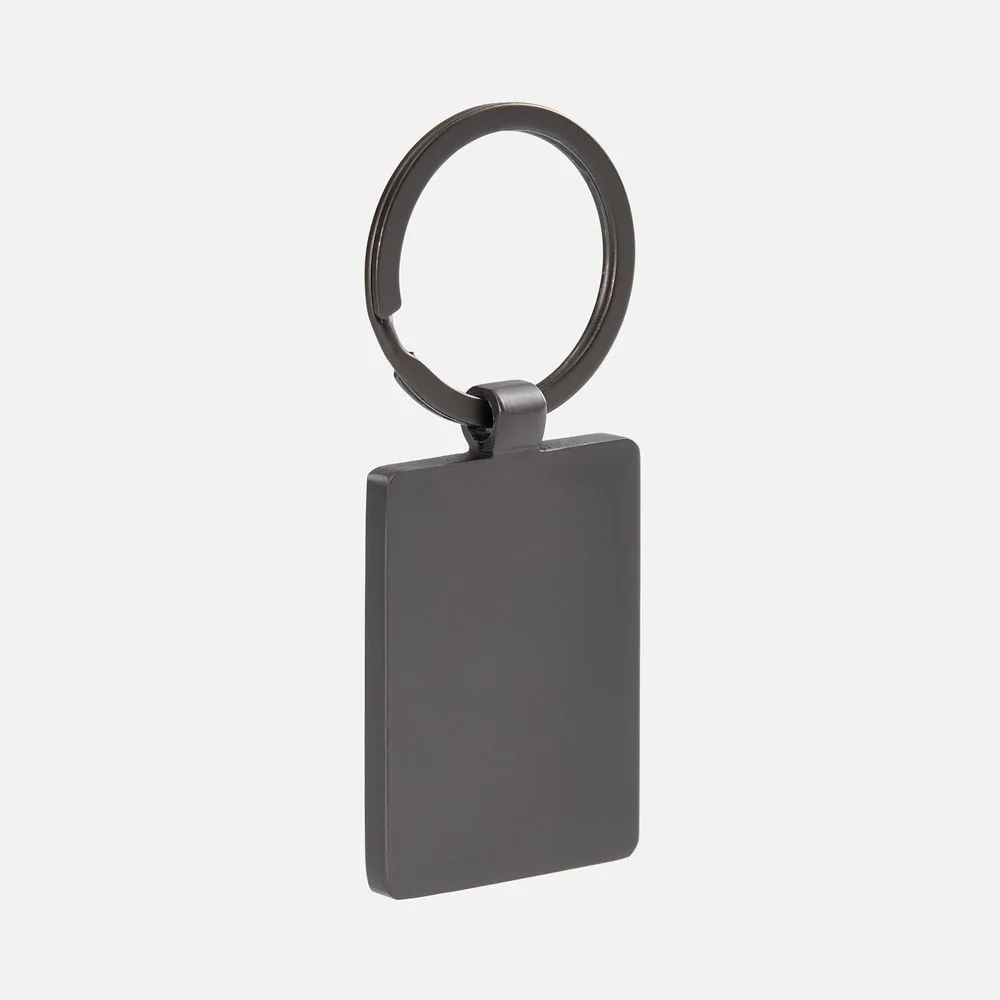 Брелок Gun Metal Leather Rectangle, графитовый фото 3