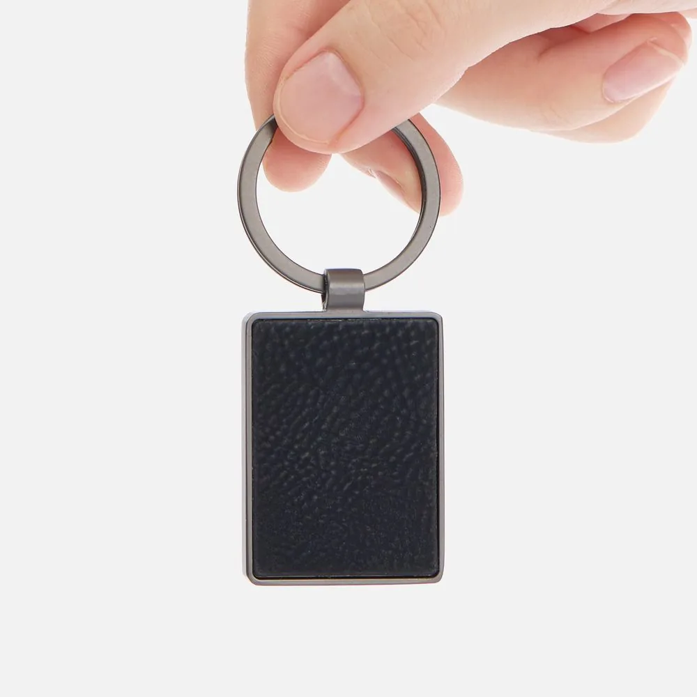Брелок Gun Metal Leather Rectangle, графитовый фото 4
