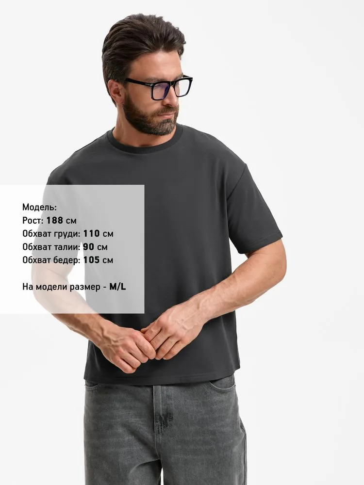 Футболка унисекс Durington, темно-серая (графит), размер 3XL/4XL фото 5