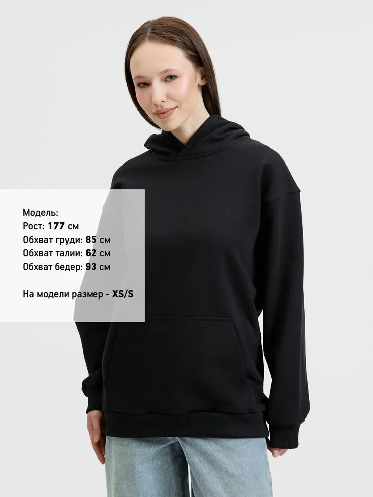 Худи унисекс оверсайз Songo, черное, размер 3XL/4XL фото 10